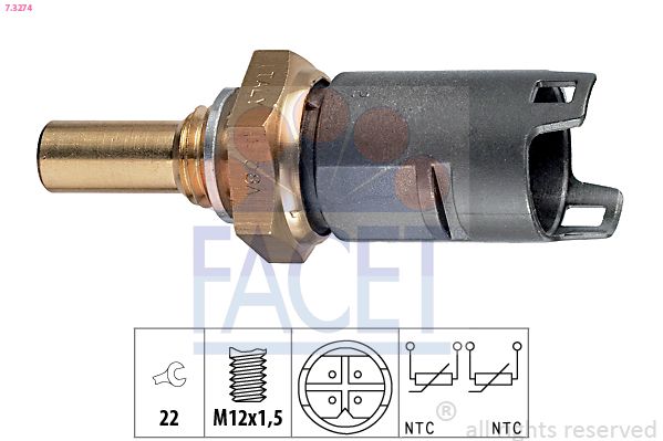 FACET 7.3274 Sensor, coolant temperature
