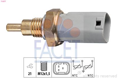 Sensor, coolant temperature FACET 7.3277