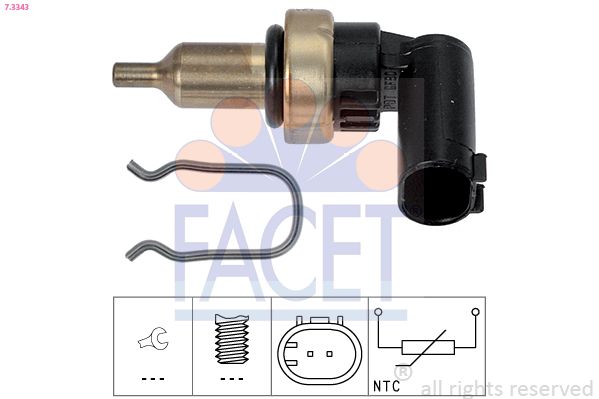 FACET 7.3343 Sensor, coolant temperature