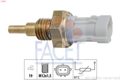 Sensor, oil temperature FACET 7.3351