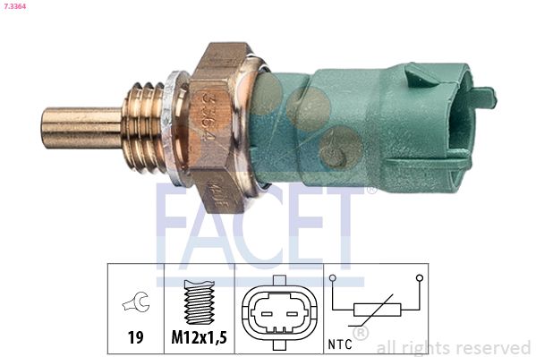 FACET 7.3364 Sensor, coolant temperature