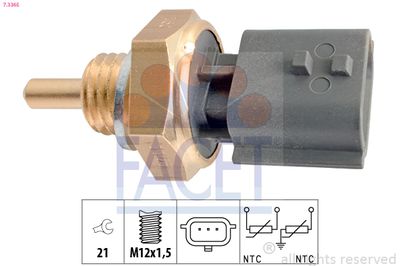 Sensor, coolant temperature FACET 7.3365