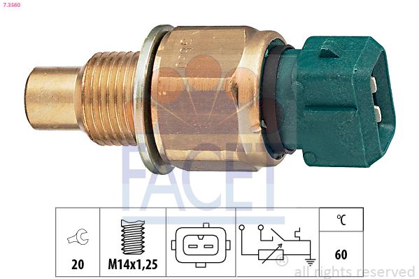 FACET 7.3560 Sensor, coolant temperature