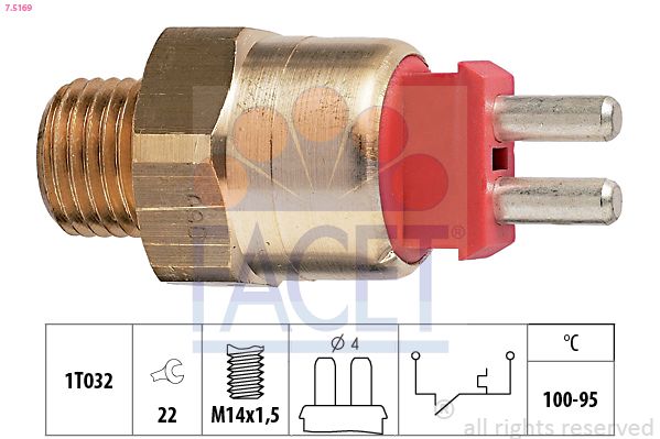 FACET 7.5169 Temperature Switch, radiator fan