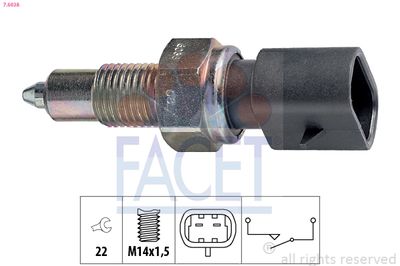 Switch, reverse light FACET 7.6038