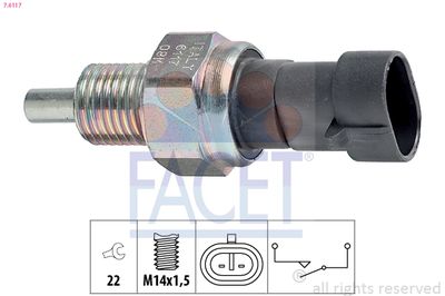 Switch, reverse light FACET 7.6117