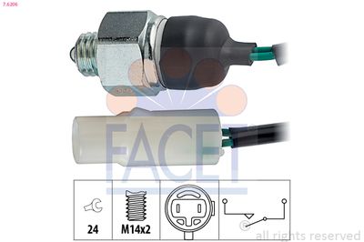 Switch, reverse light FACET 7.6206
