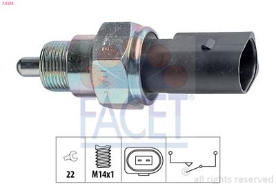 Switch, reverse light FACET 7.6238
