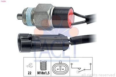 Switch, reverse light FACET 7.6239