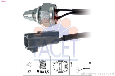 Switch, reverse light FACET 7.6259