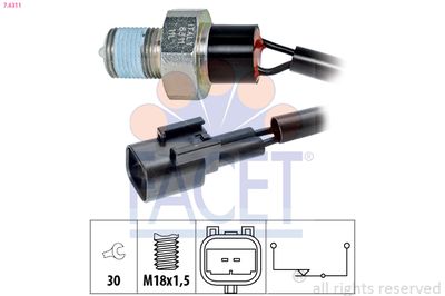 Switch, reverse light FACET 7.6311