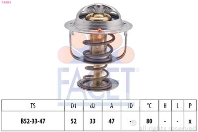 Thermostat, coolant FACET 7.8205S