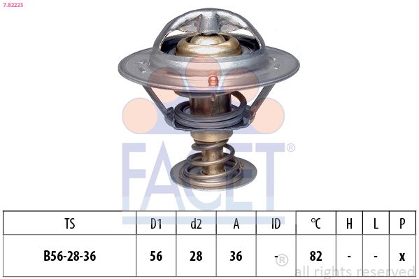 FACET 7.8222S Thermostat, coolant