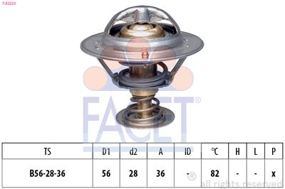 Thermostat, coolant FACET 7.8222S