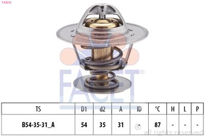 Thermostat, coolant FACET 7.8223S
