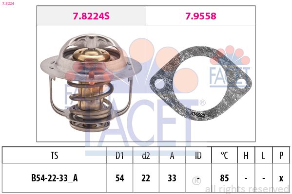 FACET 7.8224 Thermostat, coolant