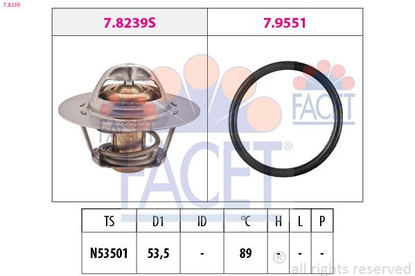 FACET 7.8239 Thermostat, coolant