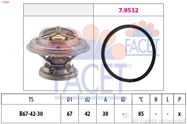 FACET 7.8280 Thermostat, coolant
