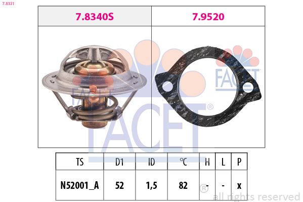 FACET 7.8331 Thermostat, coolant