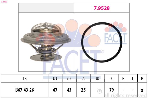 FACET 7.8333 Thermostat, coolant