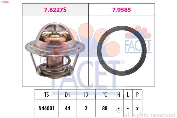 FACET 7.8366 Thermostat, coolant
