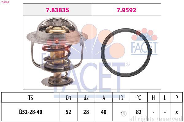 FACET 7.8383 Thermostat, coolant