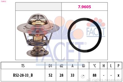 Thermostat, coolant FACET 7.8412