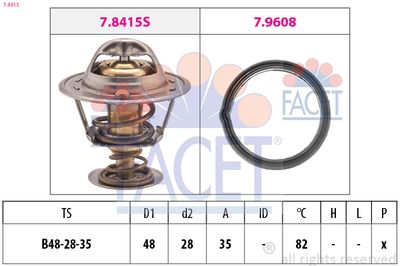 Thermostat, coolant FACET 7.8415