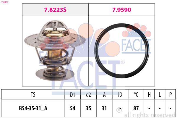 FACET 7.8432 Thermostat, coolant