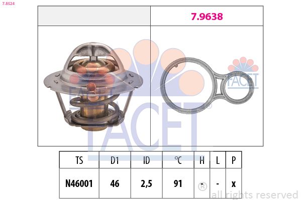 FACET 7.8524 Thermostat, coolant