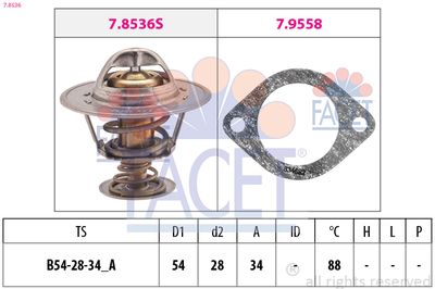 Thermostat, coolant FACET 7.8536