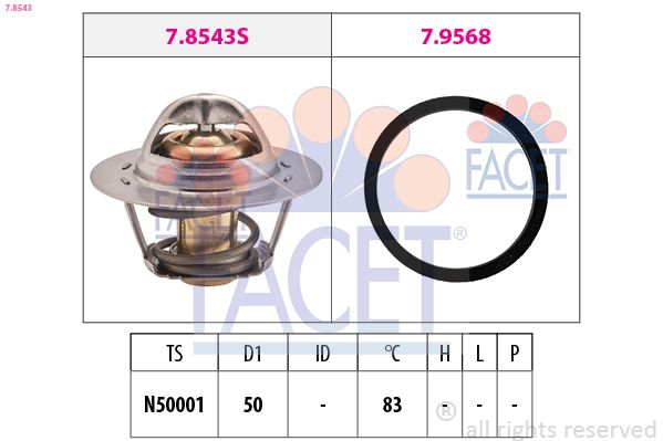 FACET 7.8543 Thermostat, coolant