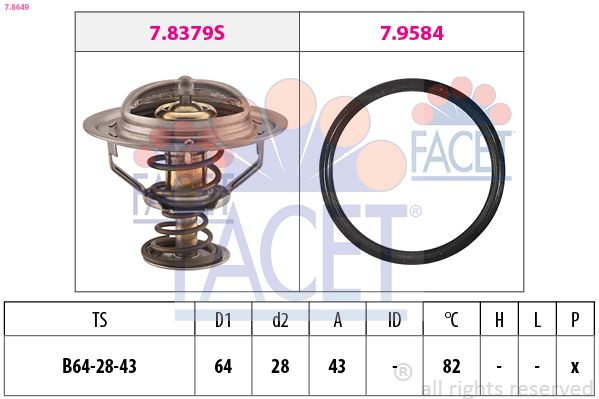 FACET 7.8649 Thermostat, coolant