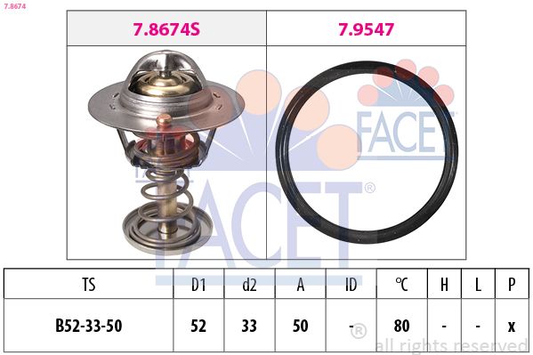 FACET 7.8674 Thermostat, coolant