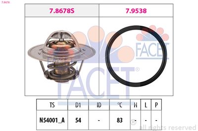 Thermostat, coolant FACET 7.8678