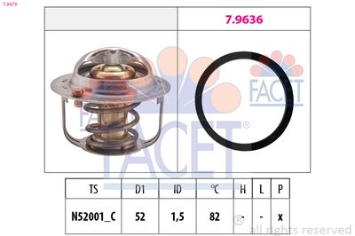 Thermostat, coolant FACET 7.8679