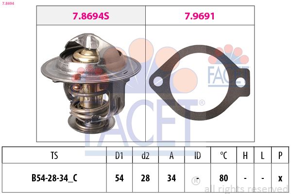 FACET 7.8694 Thermostat, coolant