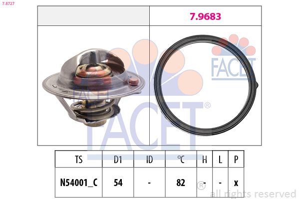 FACET 7.8727 Thermostat, coolant