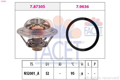 Thermostat, coolant FACET 7.8730