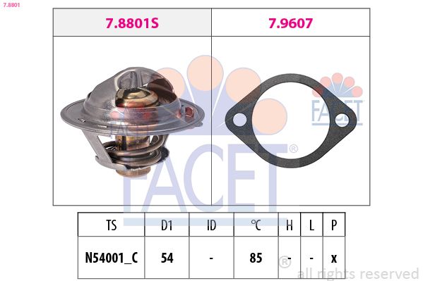 FACET 7.8801 Thermostat, coolant