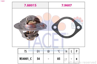 Thermostat, coolant FACET 7.8801