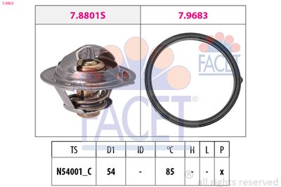 Thermostat, coolant FACET 7.8803