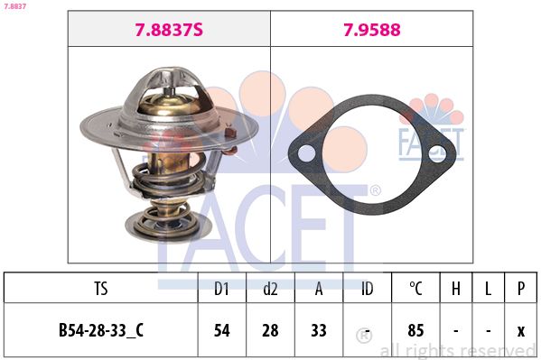 FACET 7.8837 Thermostat, coolant