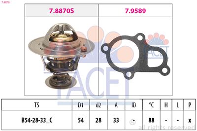 Thermostat, coolant FACET 7.8870