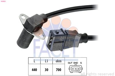 Sensor, crankshaft pulse FACET 9.0032