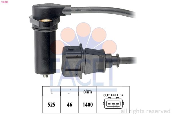 FACET 9.0219 Sensor, crankshaft pulse