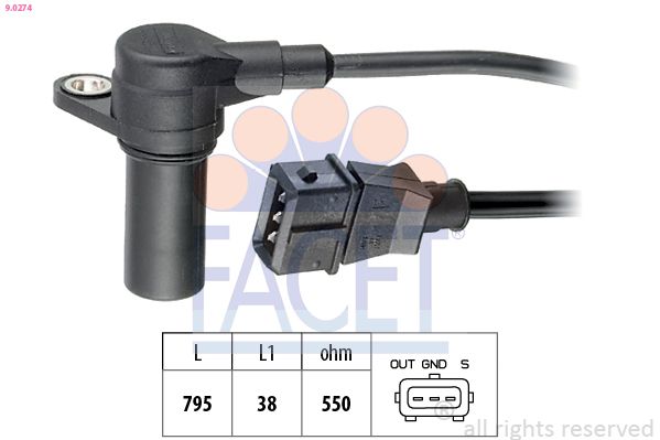 FACET 9.0274 Sensor, crankshaft pulse
