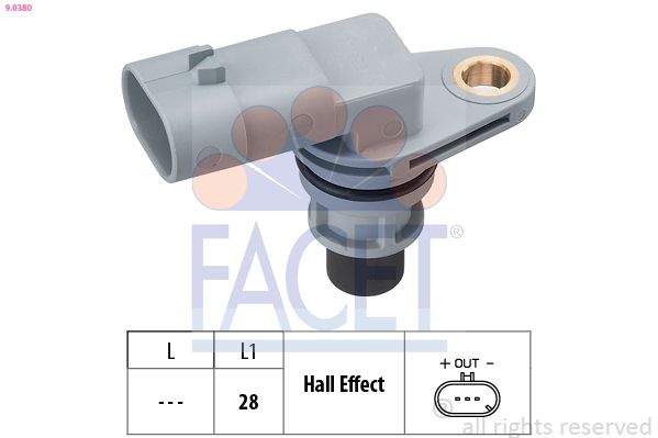 FACET 9.0380 Sensor, crankshaft pulse