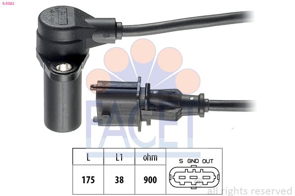 FACET 9.0382 Sensor, crankshaft pulse