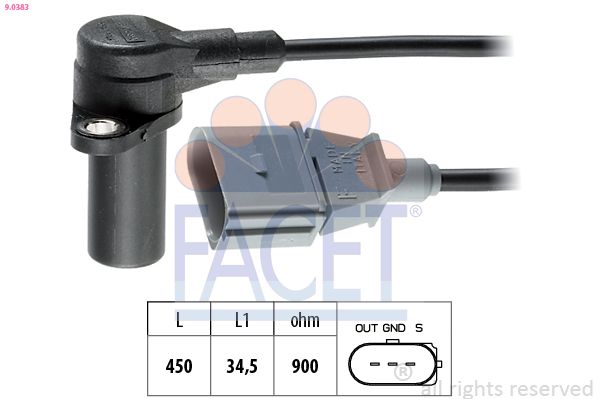 FACET 9.0383 Sensor, crankshaft pulse